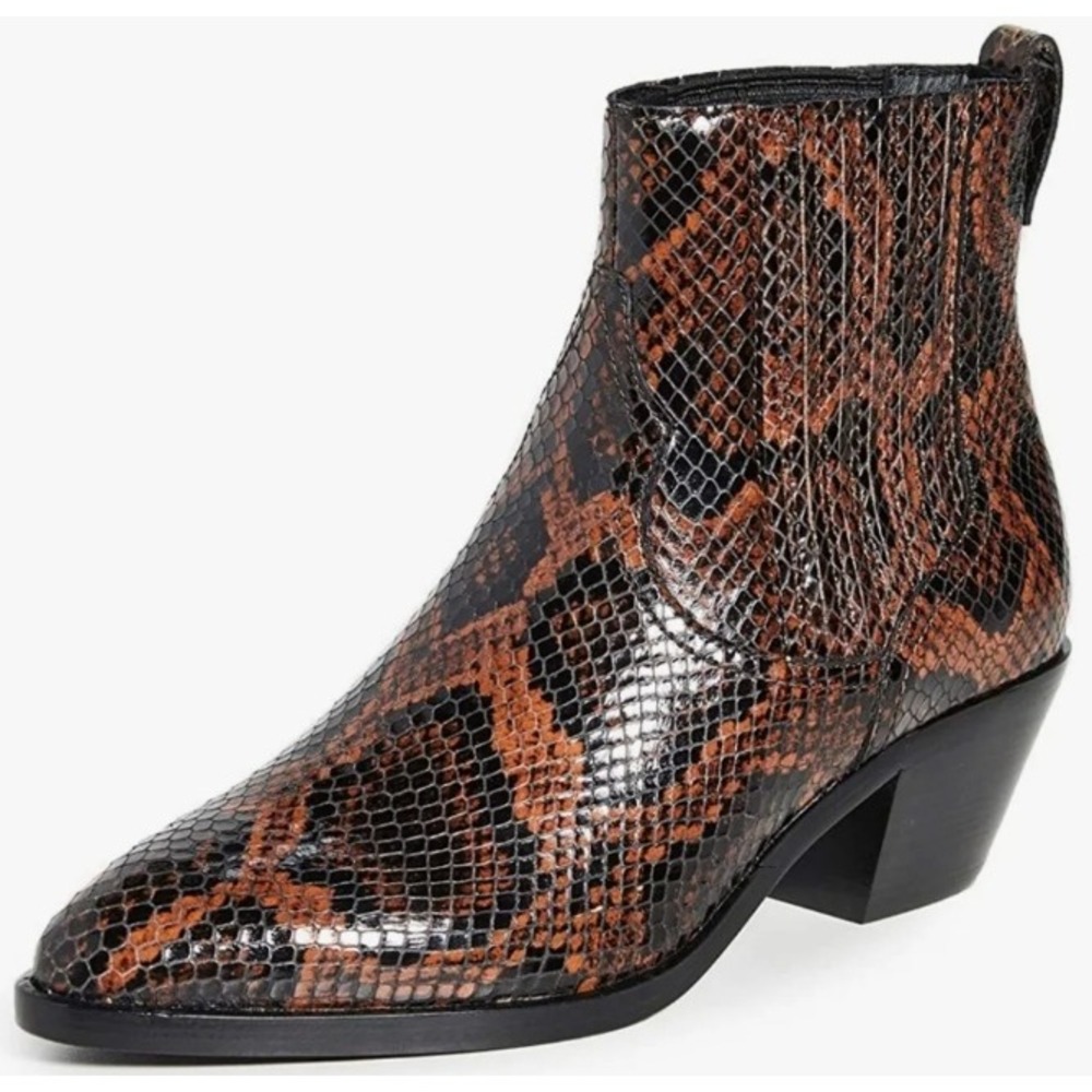 Ash Floyd Bis Leather Snakeskin‎ Ankle Chelsea Boots EU 39 Animal Print Indie